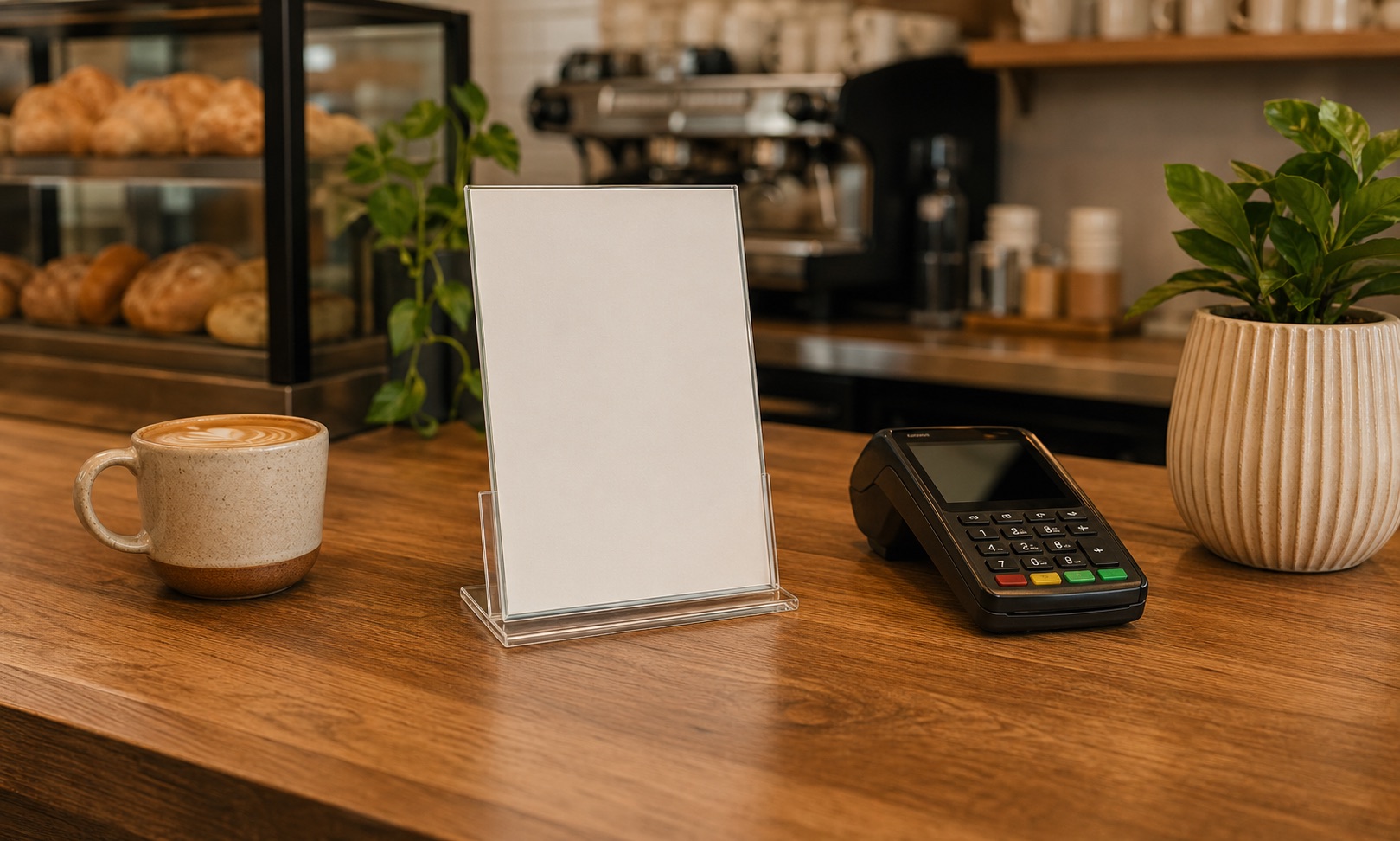 Turning cafe counters and reception desks into useful ad space